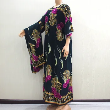 

African Design Dashiki Dress Print Pattern Hijab Cotton Muslim Abaya Bazin Robe Gowns Broder Riche Sexy Lady Evening Party