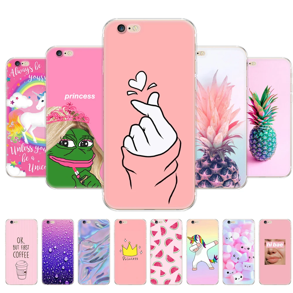 Custodia In Silicone Per Iphone 5S 5S Se 4 4S Custodia Morbida In Tpu Cover Per Telefono Per Apple Iphone 6 S 6 S Plus Fundas Etui Paraurti Estate