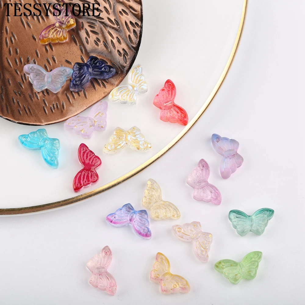 Бусины TESSYSTORE стеклянные в форме бабочки для изготовления ювелирных изделий