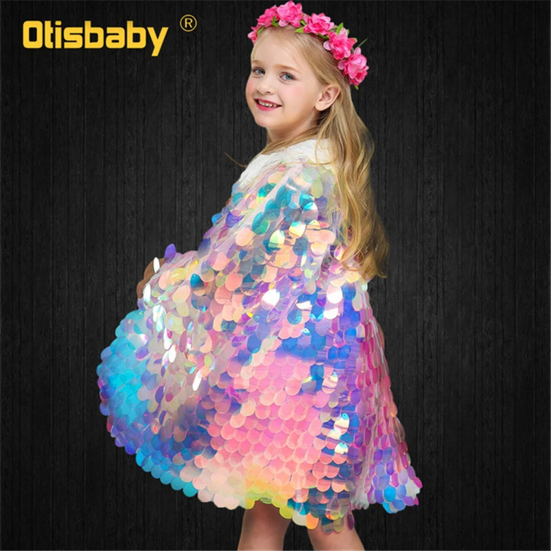 Mermaid Cloak Платье принцессы Ариэль для девочек летние вечерние платья Русалочки для костюмированной вечеринки детское пляжное платье с наплечниками на бретелях - Цвет: Mermaid Cloak