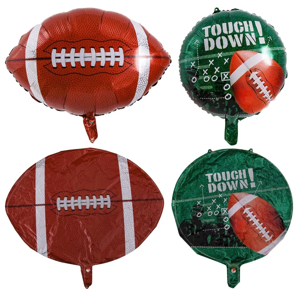 1pc 18inch Rugby Ball Foil Balloons Rugby Soccer Helium Globos Sports