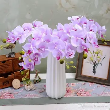

100pcs Popular white Phalaenopsis Butterfly Orchid flower 78cm/30.71" Length 7 Colors Artificial Phalaenopsis for Wedding decor