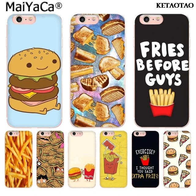 KETAOTAO food french fries burger pizza for iPhone 5C 5S 6S 7 8 Plus X XR XS MAX 11 Phone Cases transparent Soft TPU Cover | Мобильные