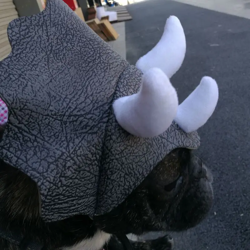 Pet Triceratops Dog Dinosaur Hat Pet Cat Dog Dress-up Hat Pet Transformation Cap Pet Headgear Costume Dog Hat Cap