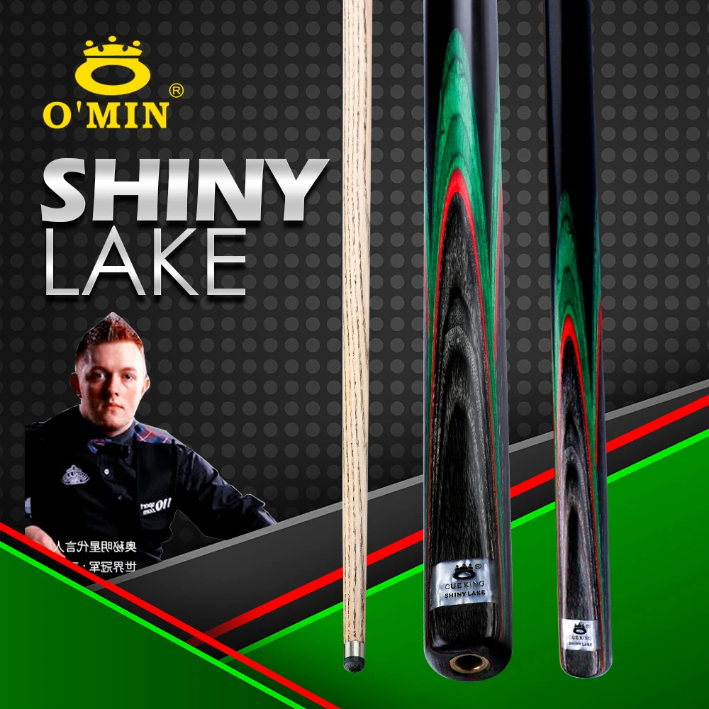O'MIN SHINY LAKE 3/4 Snooker Cue 9.5mm Tip Billiards Ebony Tileable maple Butt For Black 8 Case with Extension Free Gift | Спорт и