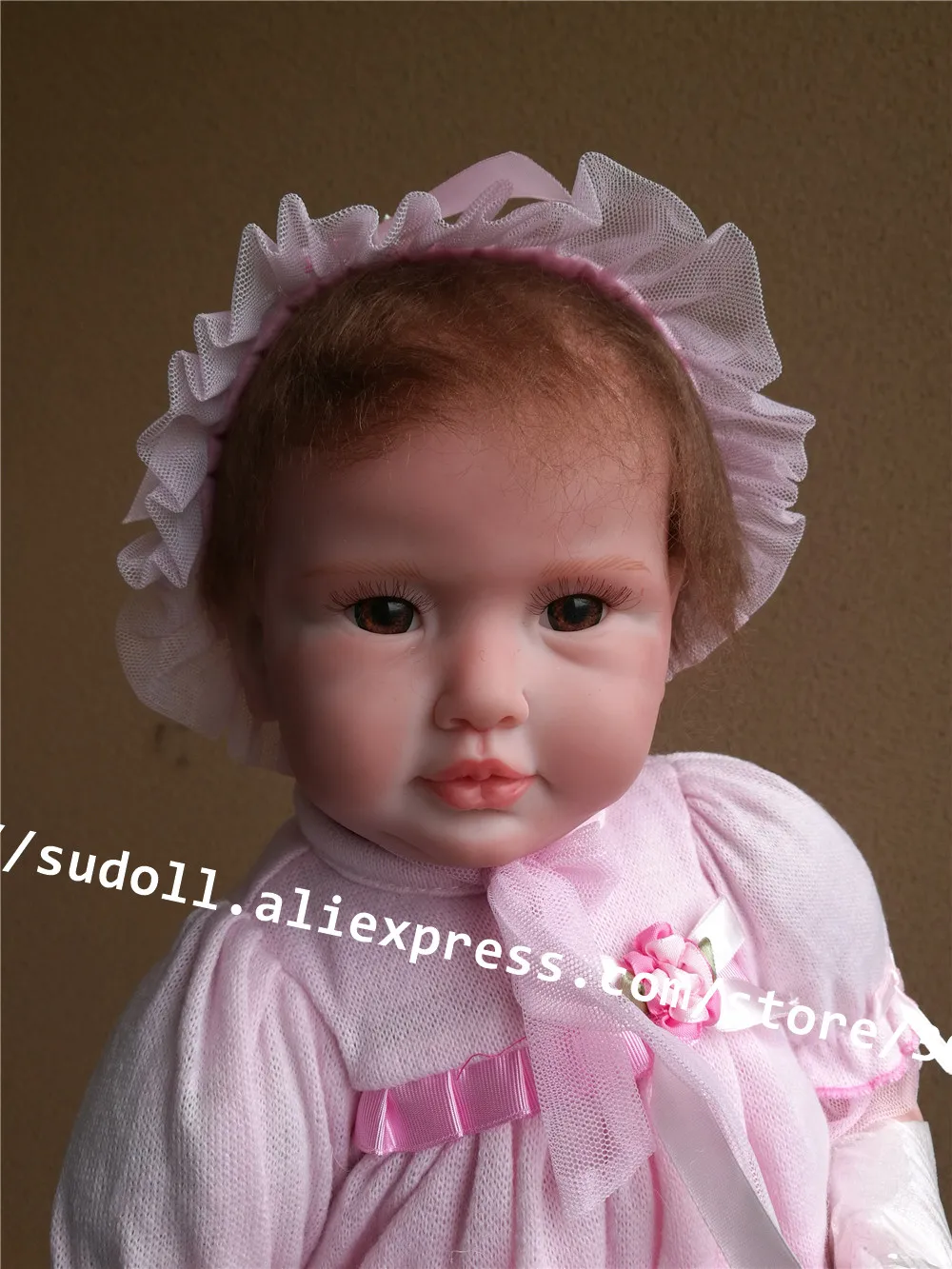 Sudoll 22'' Reborn Baby Doll Girl Look Real Lifelike Newborn Preemie Silicone Girl Doll