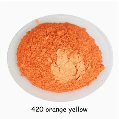 420 orange yellow 40 цветов 10 г дополнительно перламутровый порошок пигмент Автомобильная Краска Лак для ногтей слюда блеск для ногтей жемчужная пудра краска мыло пигмент - Цвет: 420 orange yellow