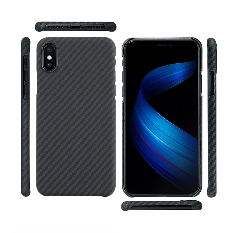 Роскошный чехол из углеродного волокна для iPhone X матовый арамидного 0 7 мм