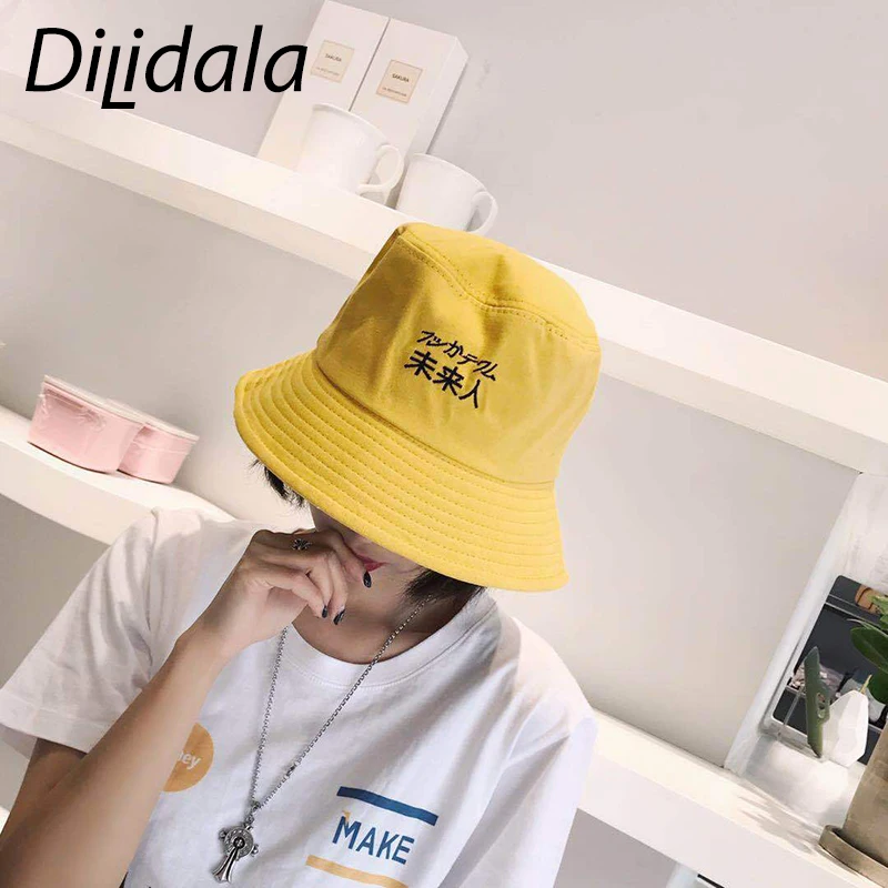 Dilidala летний солнцезащитный козырек, Пляжная Рыбацкая шляпа, Солнцезащитная Корейская вышивка, Модная креативная Кепка с козырьком, женские шляпы с диким ковшом