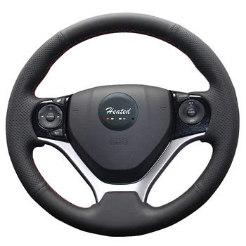 

Microfiber leather car wheel steering cover for honda civic 2009 Cubierta del volante del coche braid on the steering wheel