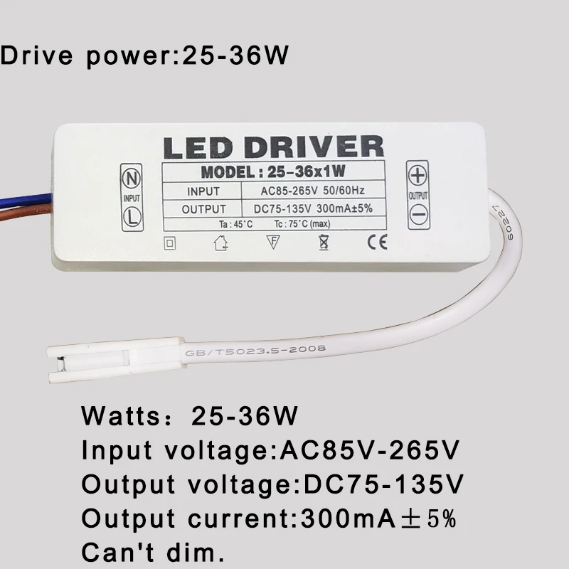 Led Driver 300mA 1W 3W 5W 7W 12W 18W 20W 25W 36W Voor Leds Voeding Unit AC85-265V Verlichting Transformers Voor Led Power Lights