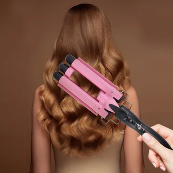 

1PC 20MM Egg Roll Head Hair Curler Portable Wavy Perm Tool Thermal Control Three Rods Hair Curler Electric Hair Curling Stick fo