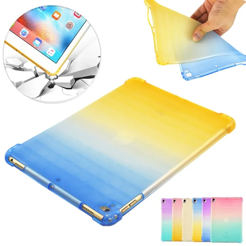 ТПУ чехол для ipad 9 7 2017 2018 прозрачный силиконовый карамельный цвет противоударный