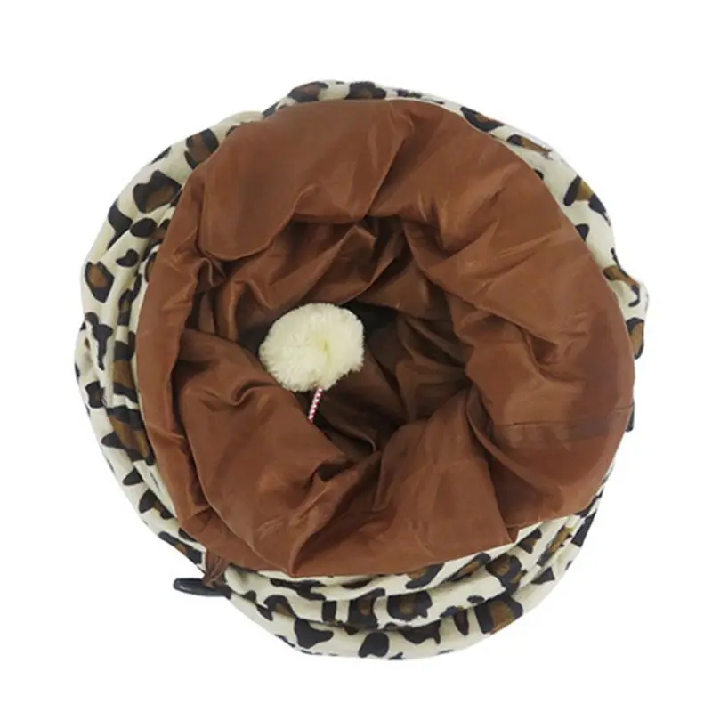 Leopard Crinkle тройник ролик Кот туннель Котенок Играть Игрушка Складная вентиляция