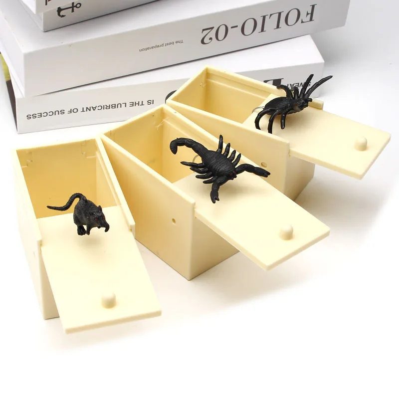 Забавный пугающий ящик шалость паук скрытый в чехол отличное качество шалость Scarebox интересный игровой трюк шутка пугающаяся игрушка подарок забавная игрушка