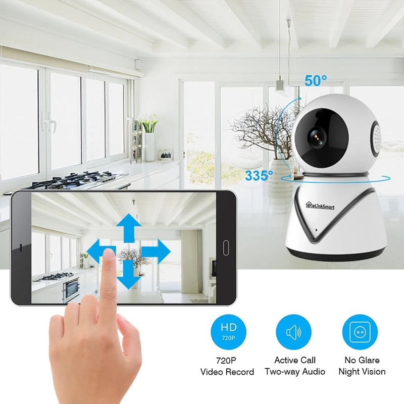 Wifi камера комплект домашней безопасности Pan Tilt камера система с 2 пакетами датчиков двери/окна и Pir детектор беспроводной дверной звонок Night-Vi