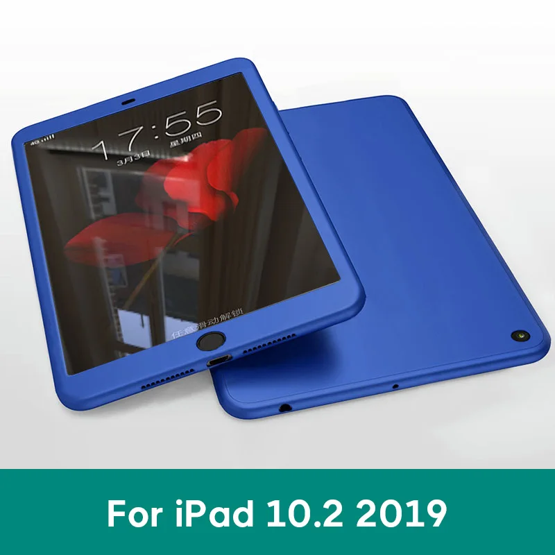 Силиконовые 360 Полное покрытие чехол для iPad 10,2 9,7 чехол для iPad mini, 4, 5, Чехол для iPad Pro 10,5 воздуха на возраст 1, 2, 3, со стеклом - Цвет: iPad 10.2 2019 NV