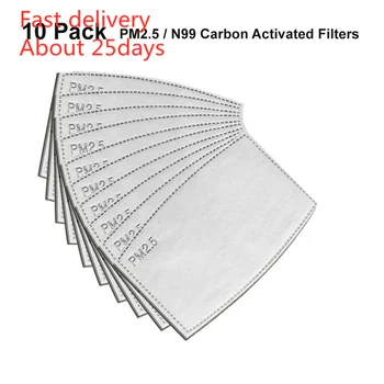 

Mouth Mask Mascarillas Tapabocas 10x Pm2.5 Activated Carbon Filter Replaceable Anti Haze Filter Paper For Mask