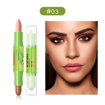 

Makeup Aloe Vera Highlight Stick Double-end Concealer Stick Moisturizing Cover Defects Brighten Skin Tone