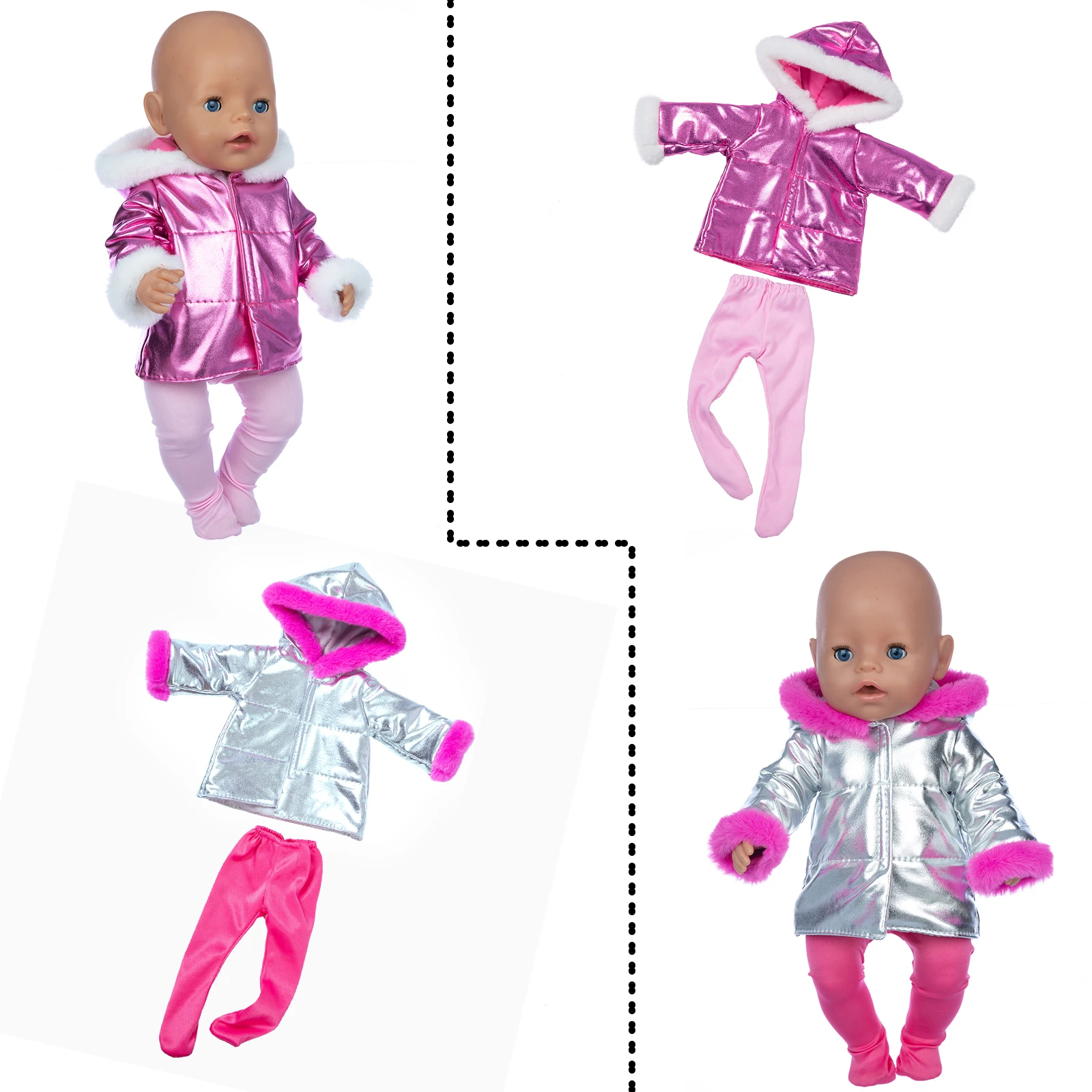 2022 New Down jacket + leggings Doll Clothes Fit For 18inch/43cm born baby Doll clothes reborn Doll Accessories