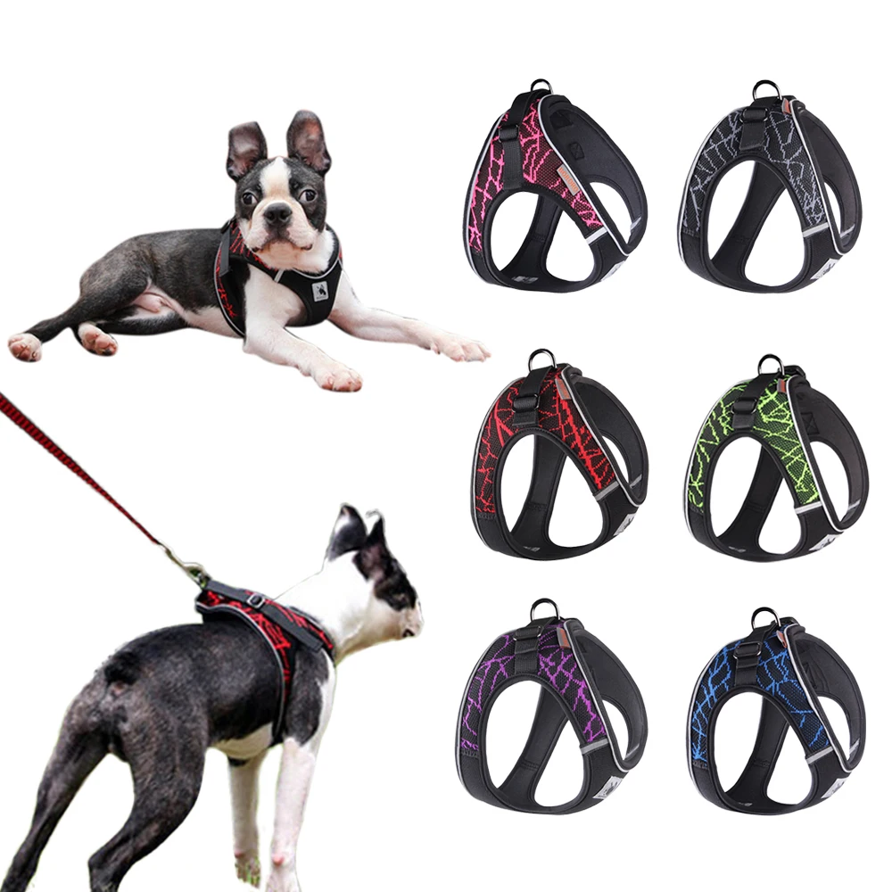 

No-pull Sport Reflective Dog Harness Dog Pitbull Bulldog Outdoor Dog Training Walking Safety Vest Harness For Small Medium Large