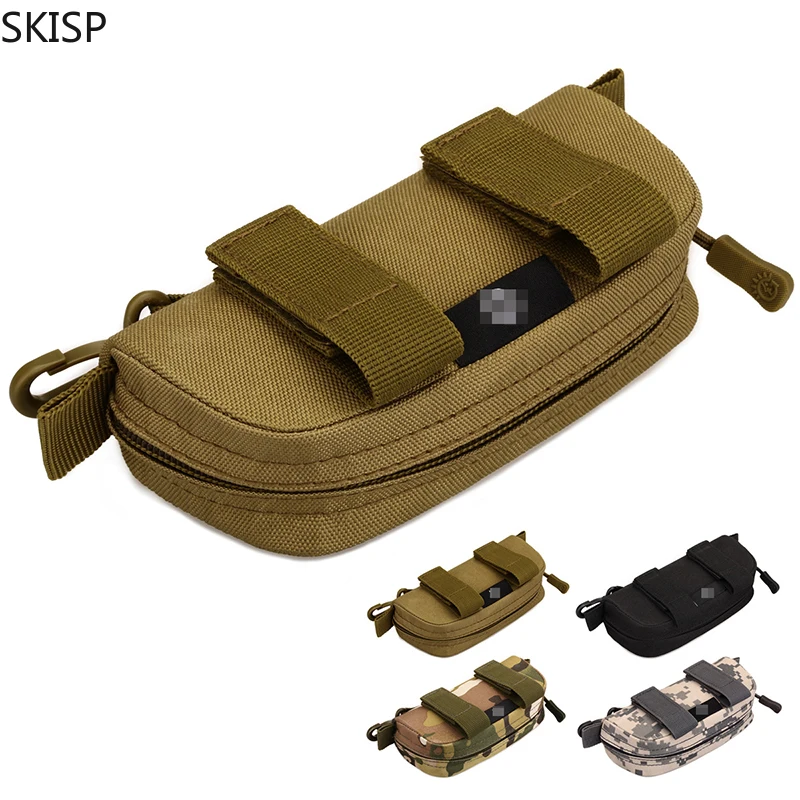 

SKISP Outdoor Clutch Bag Small Bag MOLLE System Camouflage Glasses case Cycling Glasses Case Tactical Glasses Bag