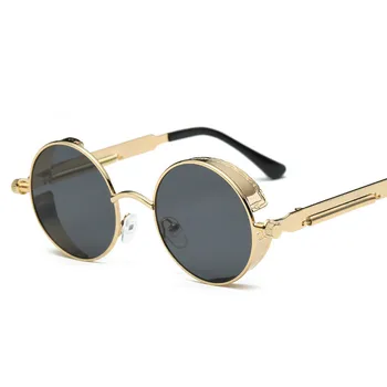

Vintage Steampunk Red Sunglasses Men Round Punk Alloy Metal Retro Sun Glasses Women 2020 Goggles Men Gothic Style Shades