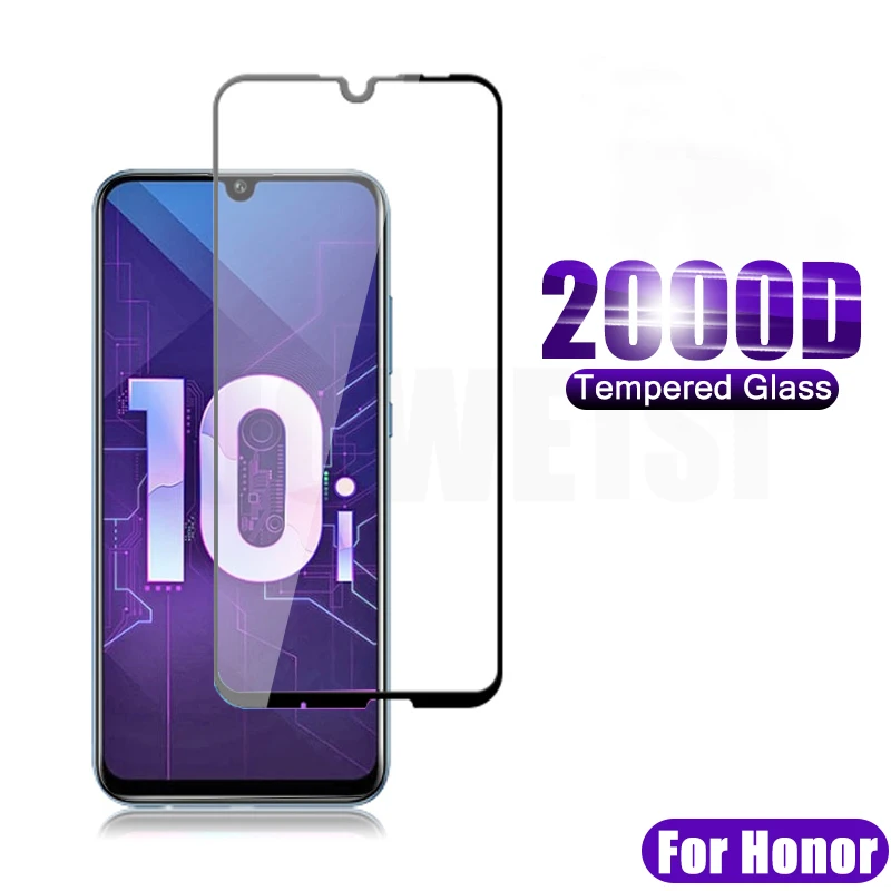 Закаленное стекло 2000D с полным покрытием для Huawei Honor 8 9 10 20 Lite 8A 8S 8X 9A 9C на 9i 10i 20i