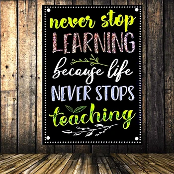 

Classroom Poster Flag Banner Decorations Motivational Kindness and Inspirational Themes Wall Fanging Quotes Canvas Print Art H7