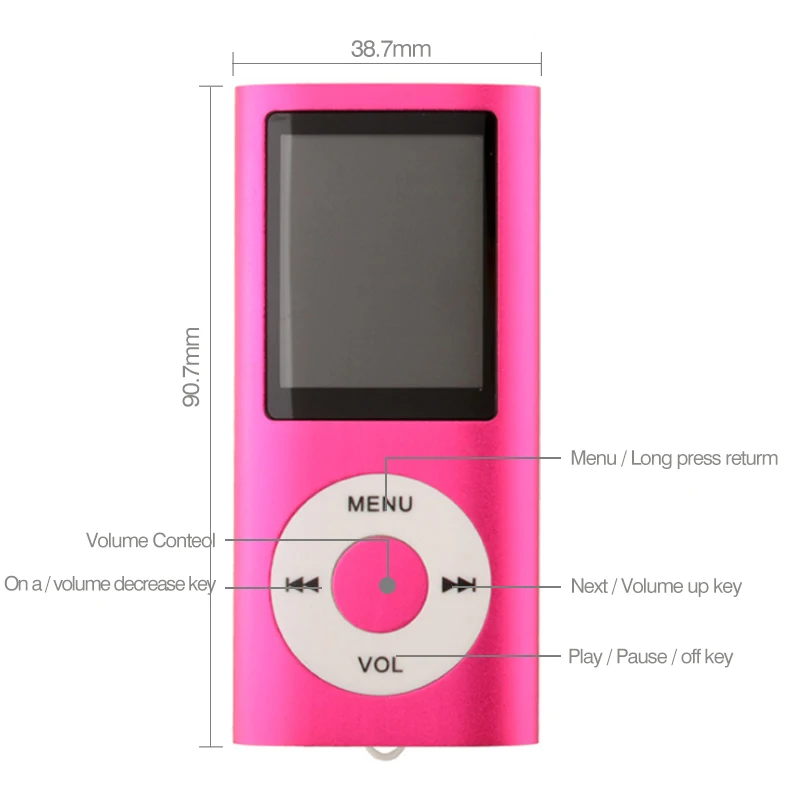 Hifi мини MP3 плеер Музыкальный спортивный Walkman с наушниками fm радио 1 8 дюймов Tft Lcd