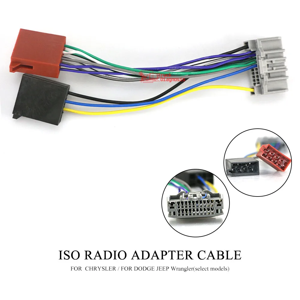 12-134 ISO стандартный жгут для радиоадаптера для CHRYSLER 2007+ для DODGE JEEP Wrangler