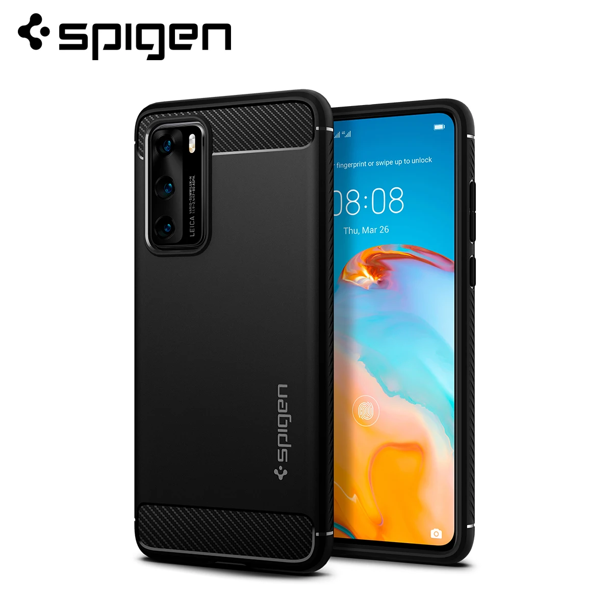 Чехол-накладка Spigen для Huawei P40/P40 Pro противоскользящий черный | Мобильные телефоны и