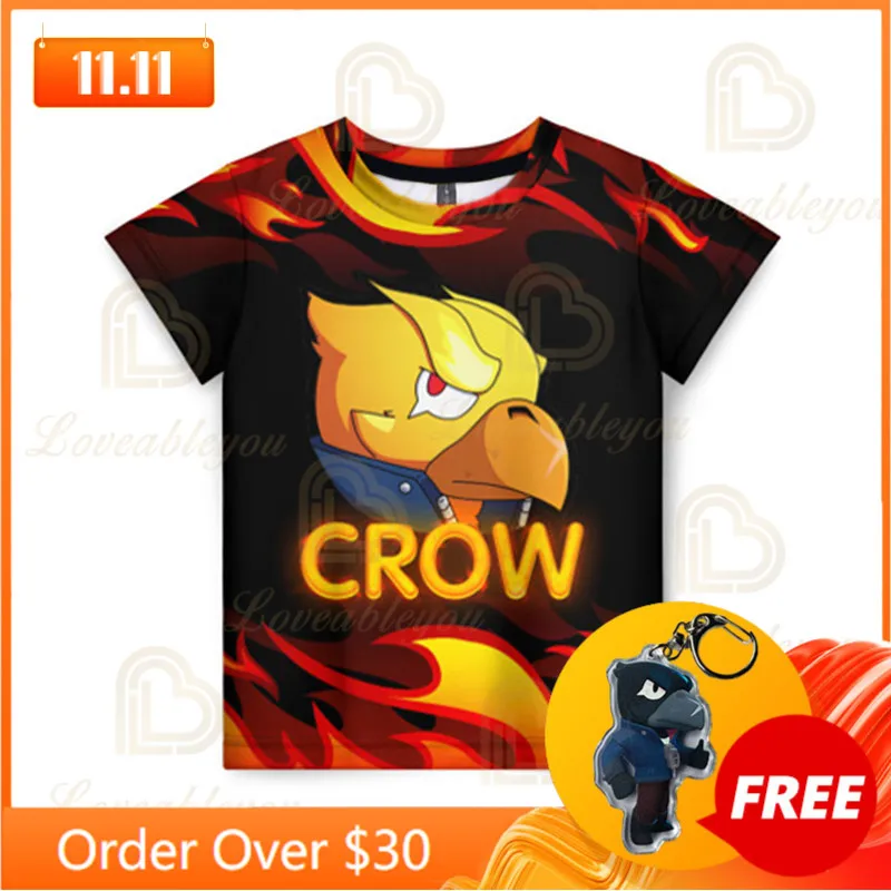 

Crow Shooter Kids T-shirt Leon Shooting Game Spike 3D Print Shirts Tops Boys Girls Browlings Cartoon Star Tops Teen Clothes