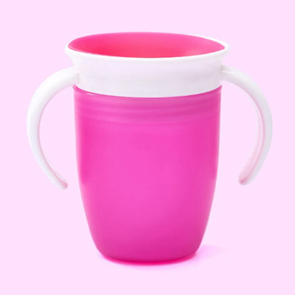 

With Double Handle Leakproof Flip Lid Cup Feeding Safe Trainning Water Bottle 360 Degrees Rotated Drinking Infant