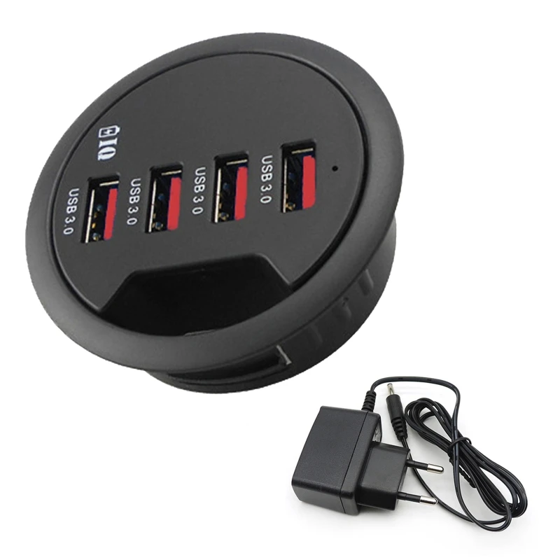 

Mounting In-Desk 4 Ports USB 3.0 Hub Desk Adapter Multi Splitter for Desktop PC 62KA