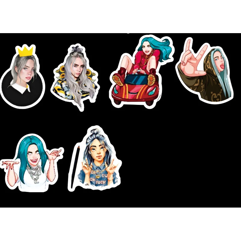 50 шт./лот Billie Eilish наклейки пакет водонепроницаемый для на чемодан DIY ноутбук гитара скейтборд прекрасный мультфильм наклейки