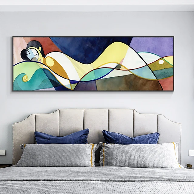 Sleeping Woman Abstract Painting Printed on Canvas 3
