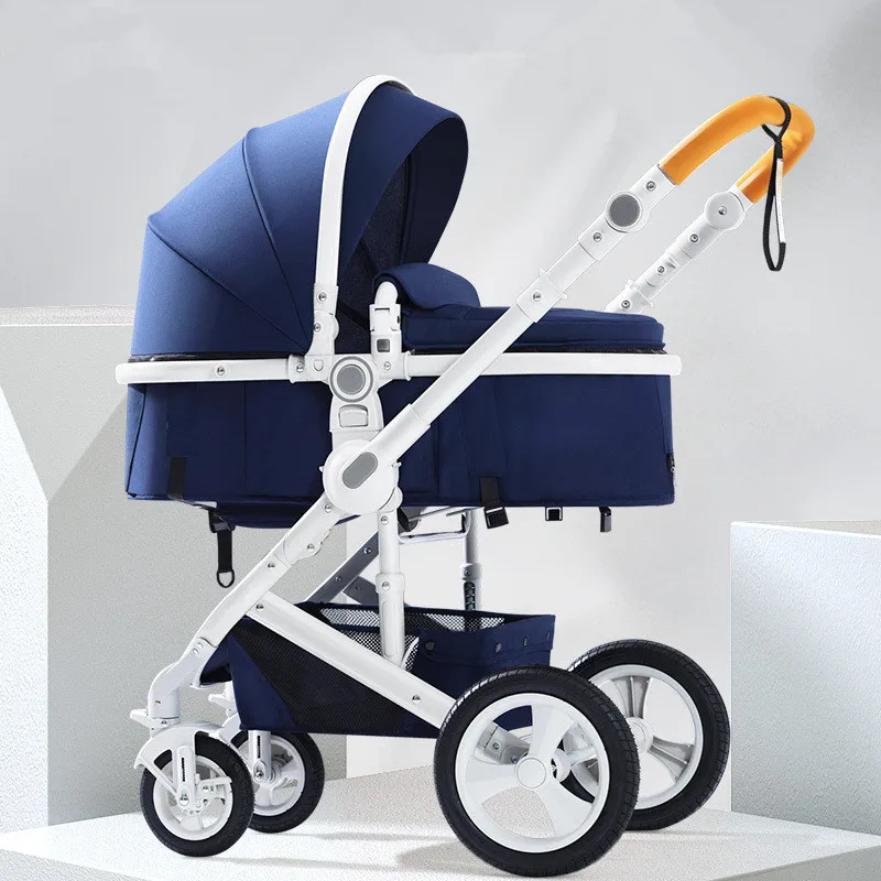 Регулируемая Роскошная детская коляска 3 в 1 портативная Двусторонняя с высоким