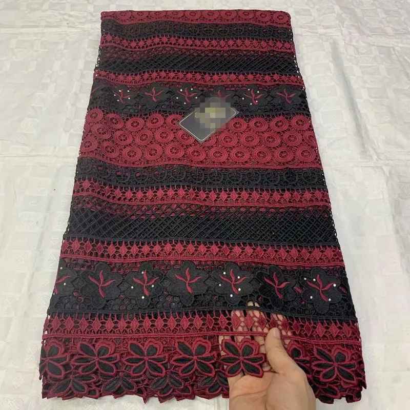 STILL FLY african lace fabric high quality guipure lace latest cotton swiss voile lace french cordd lace fabric 5yards/lot