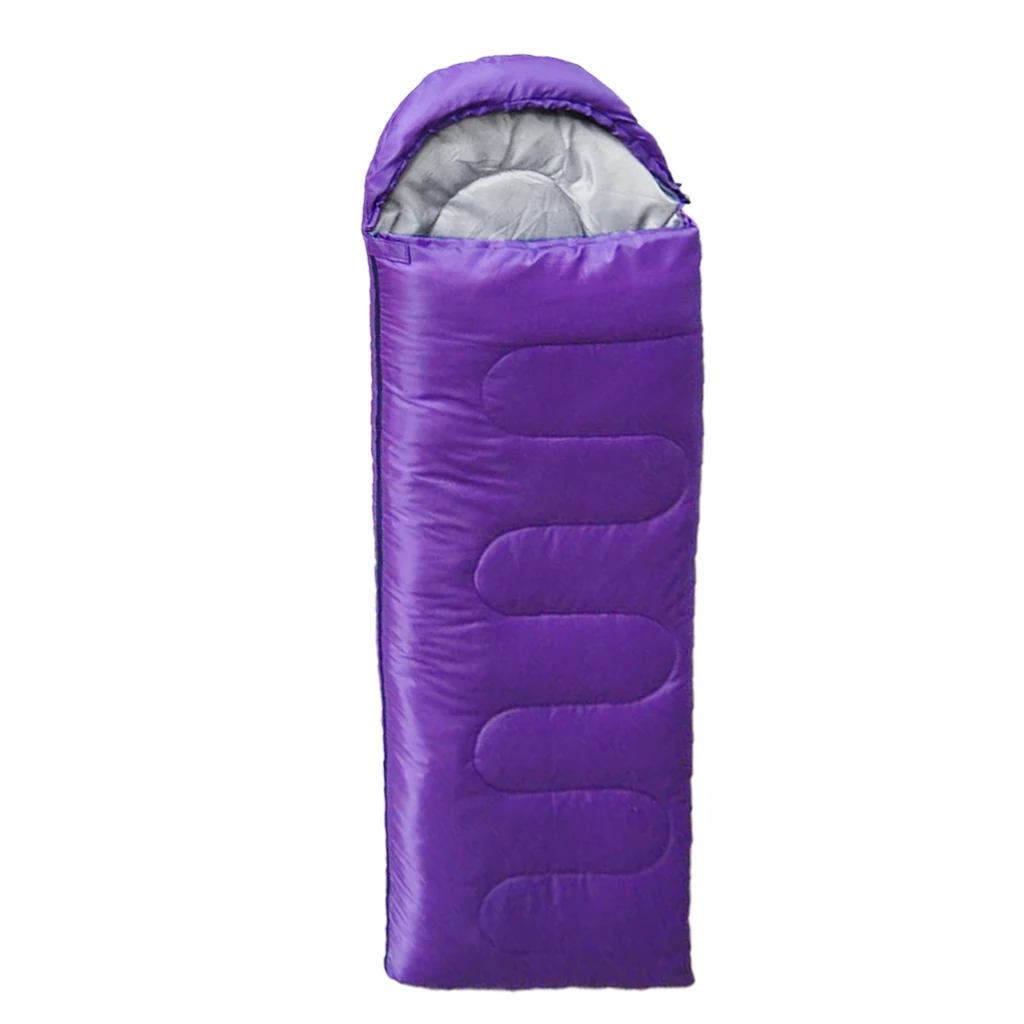 0.95kg-Purple 3 сезона один Открытый Кемпинг Туризм конверт спальный мешок водонепроницаемый портативный для альпинизма Охота - Цвет: 0.95kg-Purple