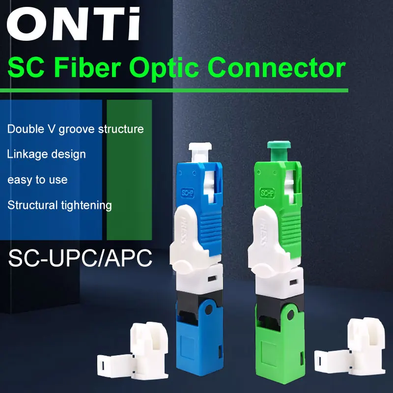 ONTi Fiber Optic Quick Connector High Quality SC UPC SC APC FTTH 50/100/150/200/300pc Single Mode den tal fiber optic quick coupling connector for high speed handpiece den tal equipment