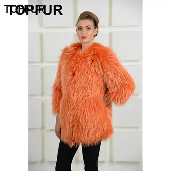 

TOPFUR 2019 Real Raccoon Fur Coat Women Luxury New Female Whole Skin Fur Jacket 70 CM Length O-Neck Raccoon Fur Outwear Short