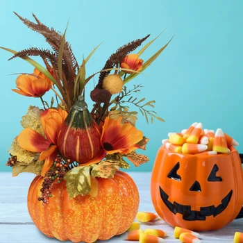 

Halloween Simulation Hydrangea Maple Leaf Pumpkin Decoration Fireplace Dining Room Living Room Desktop Decoration