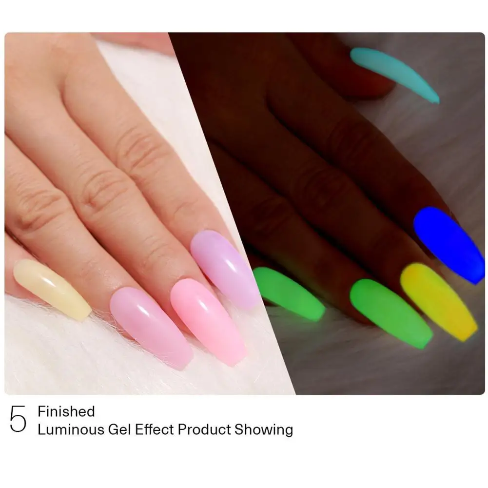 Флуоресцентный светодиодный Гель-лак для ногтей долговечный светящийся УФ-гель для ногтей с эмалью Полупостоянный Хамелеон УФ-лак для ногтей