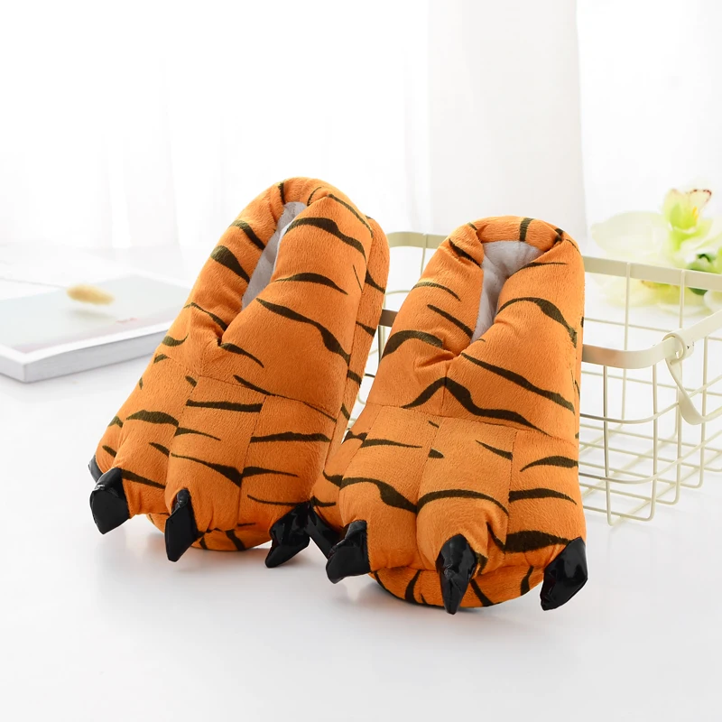 extra wide fit children's shoes Children Cartoon Unicorn Tiger Paw Winter Warm Animal Claw Indoor Shoes Slipper Kid Slippers Boy Girl Onesie Pajama Shoes boy sandals fashion Children's Shoes