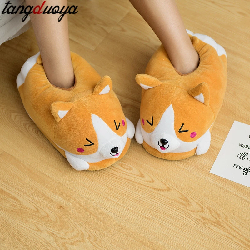 motivo amor Generosidad Corgi de peluche para interior de adultos y niños, zapatos de peluche de  dibujos animados, regalo de San Valentín para niñas, regalo de Navidad,  invierno cálido, 26cm|Zapatillas| - AliExpress