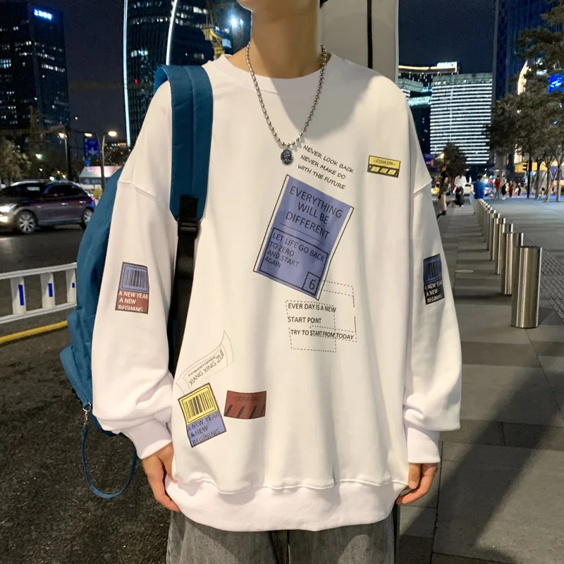 Autumn Spring 2022 Hoodies Sweatshirt For Men's Black Loose Hip Hop Punk Pullover Streetwear Casual Fashion Clothes OVERSize 5XL