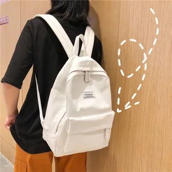 

Fashion Backpack Casual Women Backpack New Shoulder Bag Solid Color School Bag For Teenage Girl Children Female Backpacks