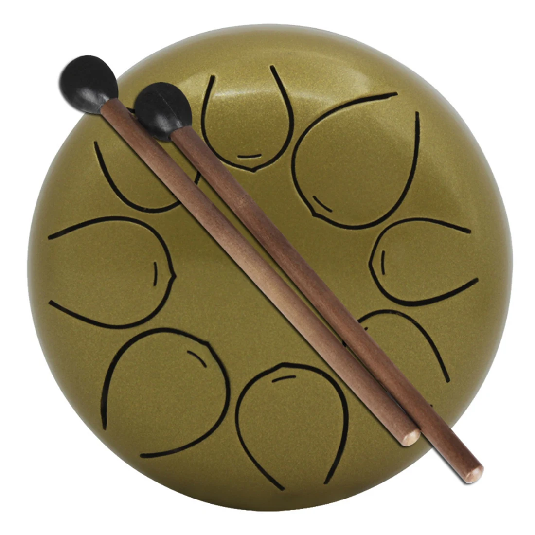 

5-inch 8 Tone Tongue Drum Handpan Drum Hand Drum Percussion Instrument for Beginner - Golden