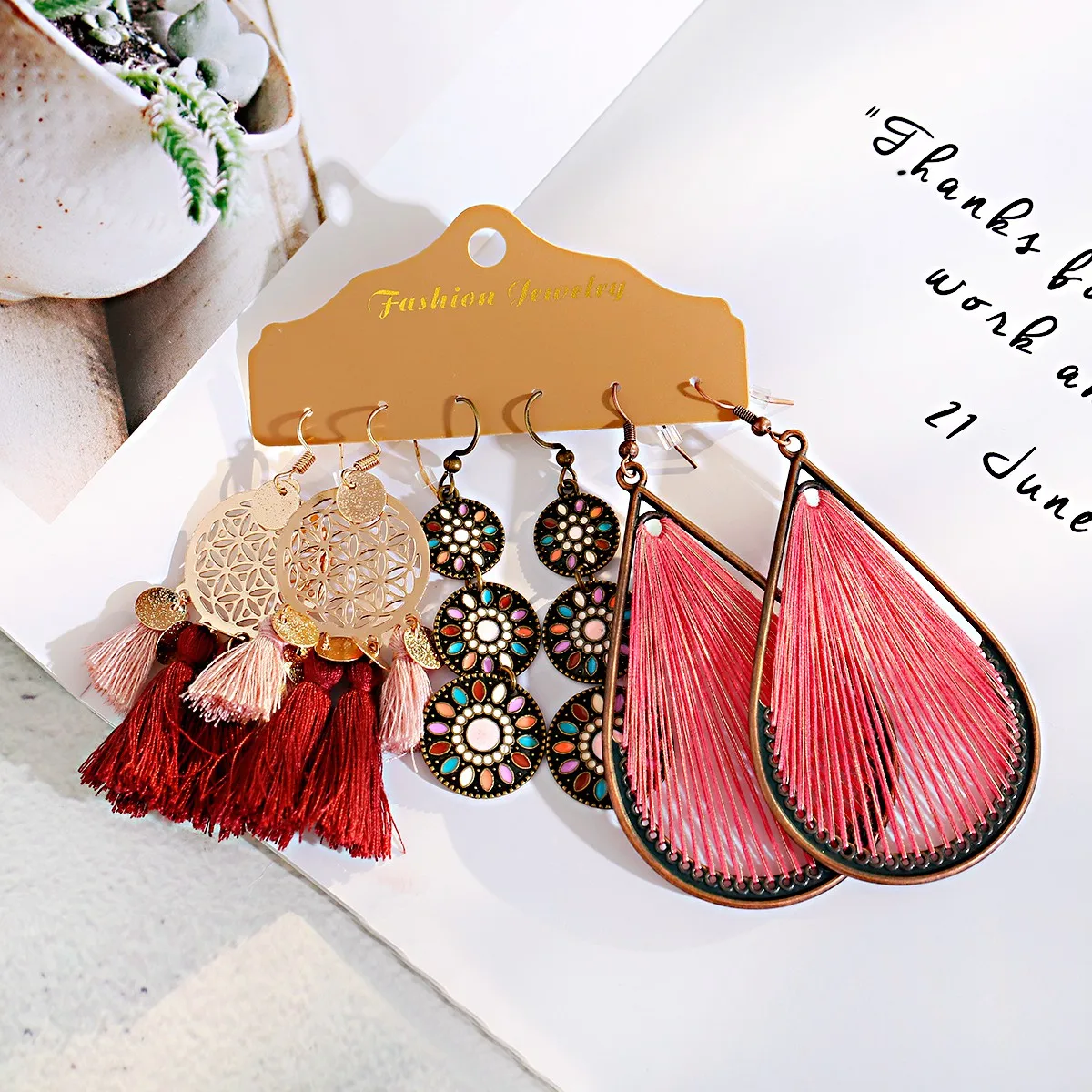 Dangle Earrings Boho Ethnic Dangle/Round Earrings For Women Vintage Fashion